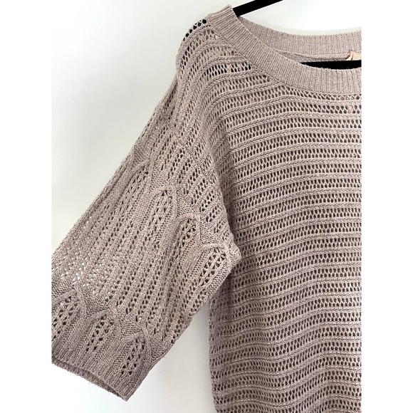 Mystree Open Knit Mohair Blend Neutral Boho Sweater Size Medium - Large A54 - Picture 3 of 10